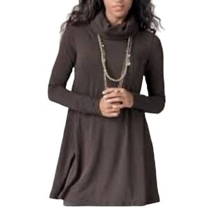 CAbi Long Sleeve Brown Turtleneck Tunic Swing Dress Style 596 Women's XS